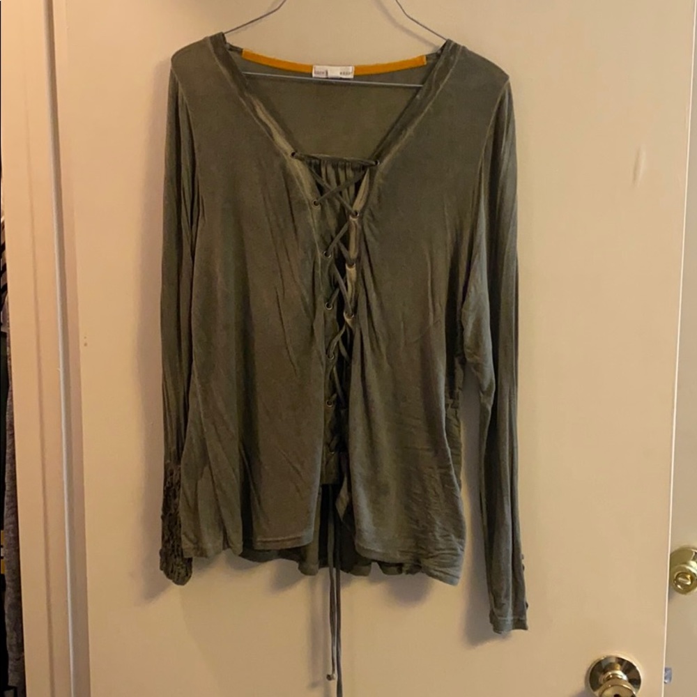 Lace up shirt